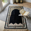Tapis de prière musulman rose premium avec motifs orientaux élégants