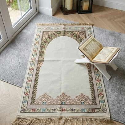 Tapis de prière premium blanc